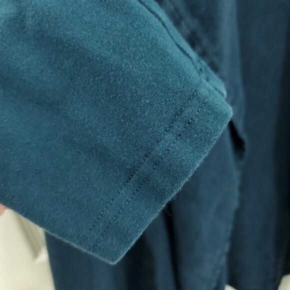 Flax Linen/Cotton Long Sleeve Open Jacket S Teal/Blue-Green - Picture 13 of 16